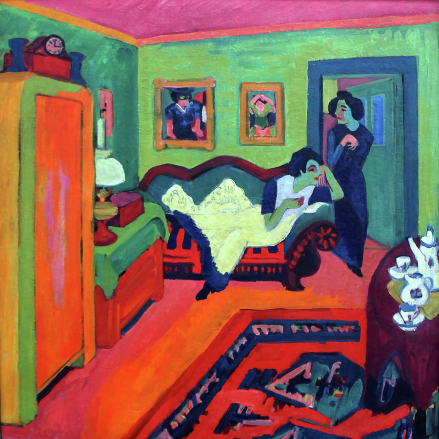 Interieur With Two Girls Painting