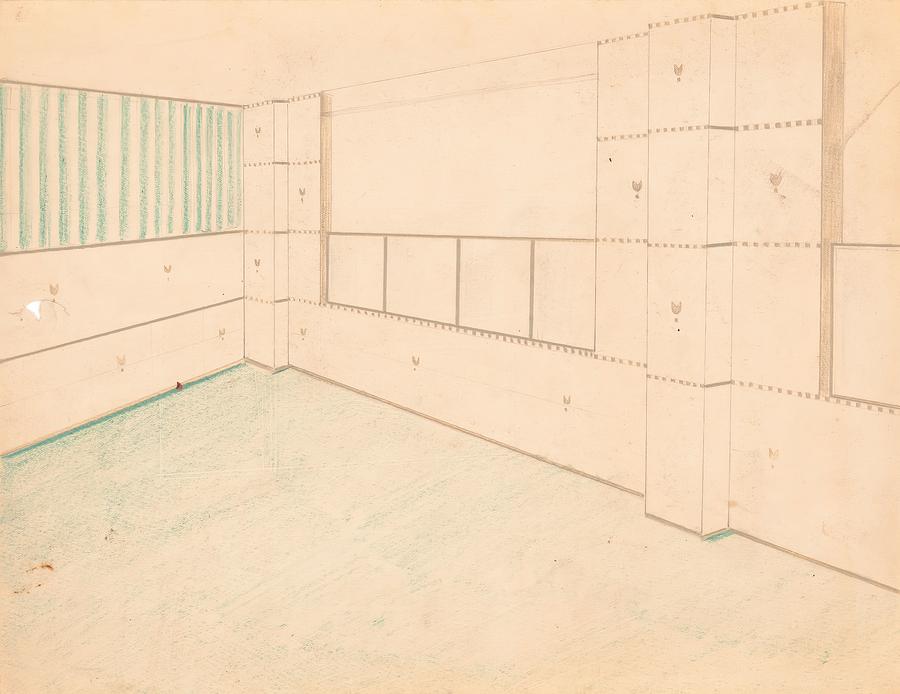Interior design drawings for unidentified room Sketch for interior with ...