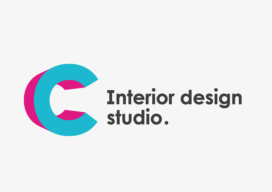 Interior design studio emblem. Letter C Drawing by Ilyailya