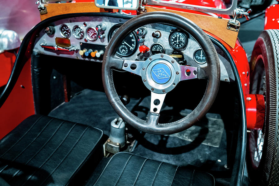 Interior of a vintage Riley sports car Photograph by Chris Yaxley