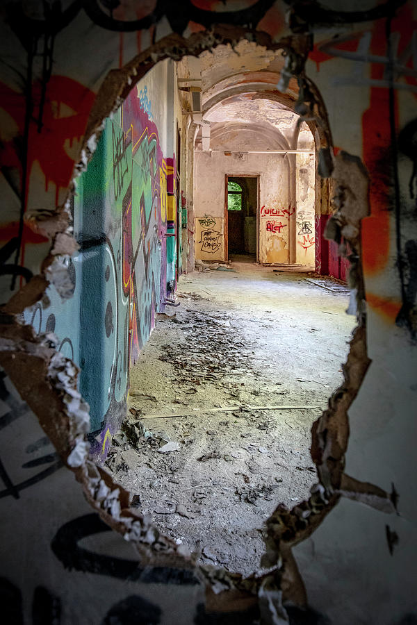Interior of an abandoned and vandalised building Photograph by Gualtiero Boffi