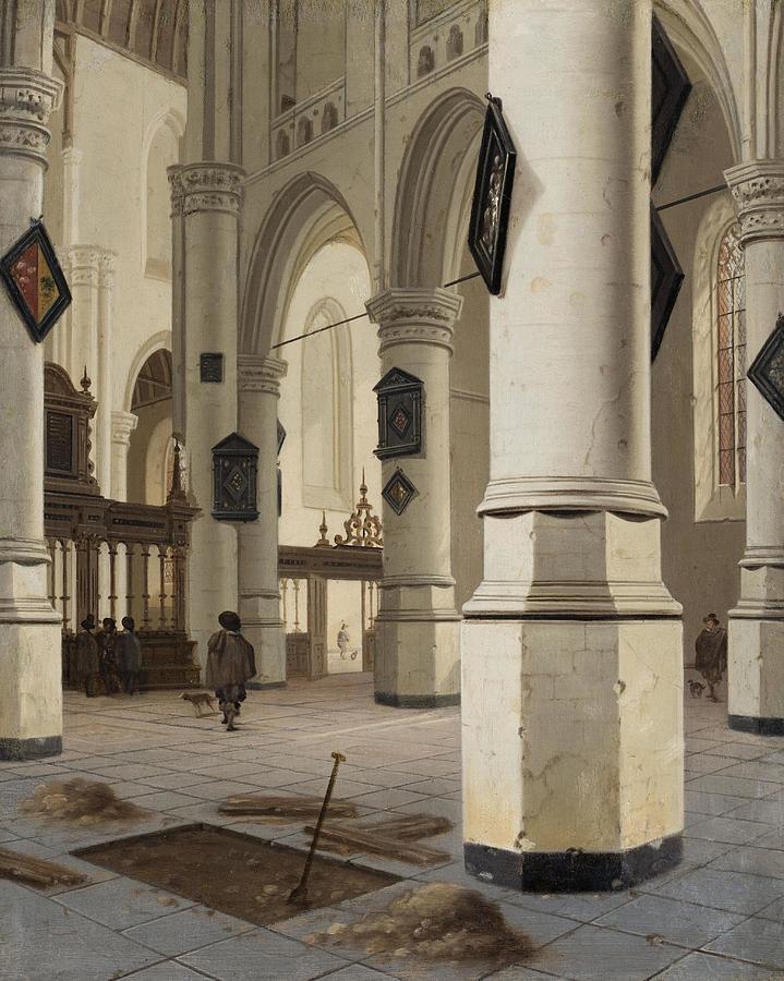 Interior Of An Old Church In Delft Hendrickcorneliszvanvliet 