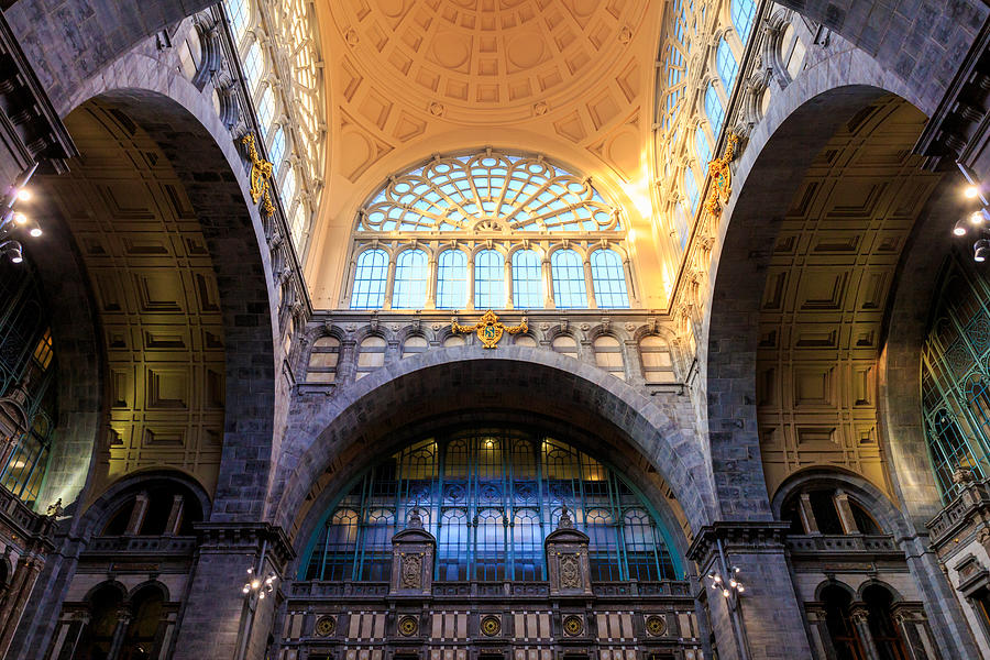 Interior of Antwerpen-Centraal railway station, Antwerpen-Centraal, Antwerpen Photograph by Museimage