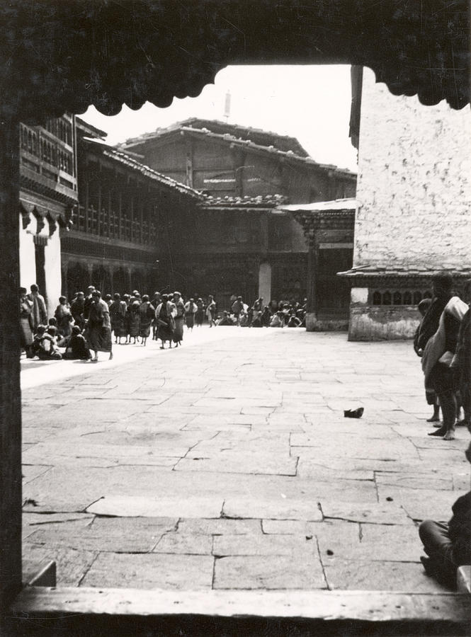 Interior of Dzong at Paro Photograph by Royal Geographical Society