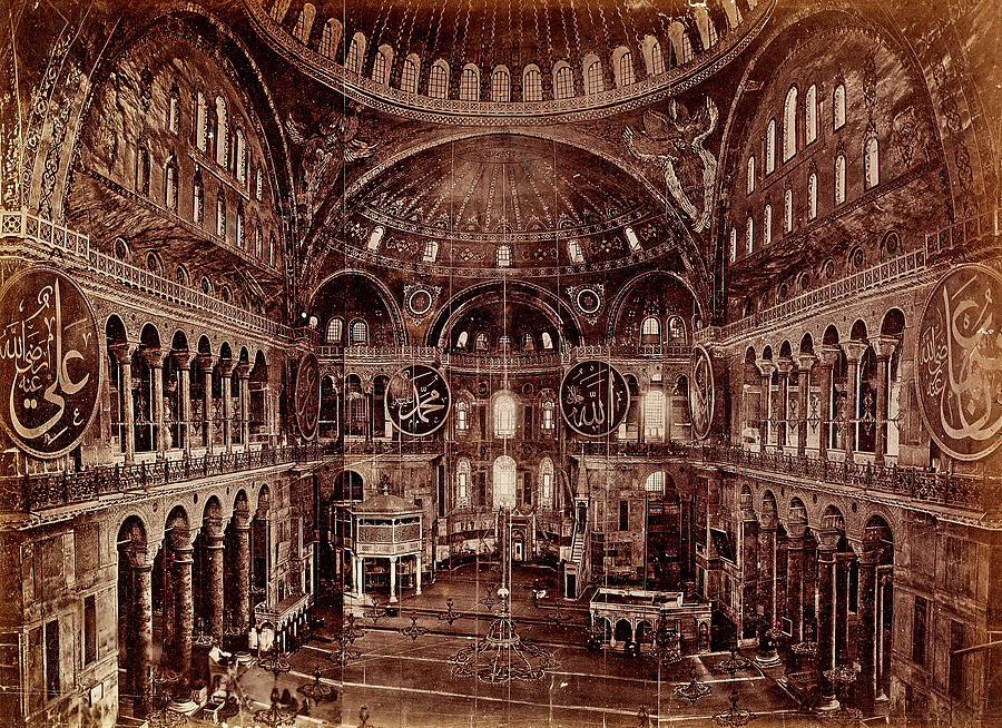 Interior Of Hagia Sophia, 1860-1910,  1860-1910, Undated Painting