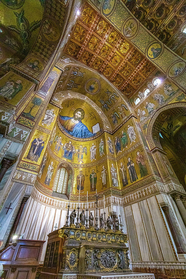 Interior of the Cathedral of Monreale.  Photograph by Gualtiero Boffi
