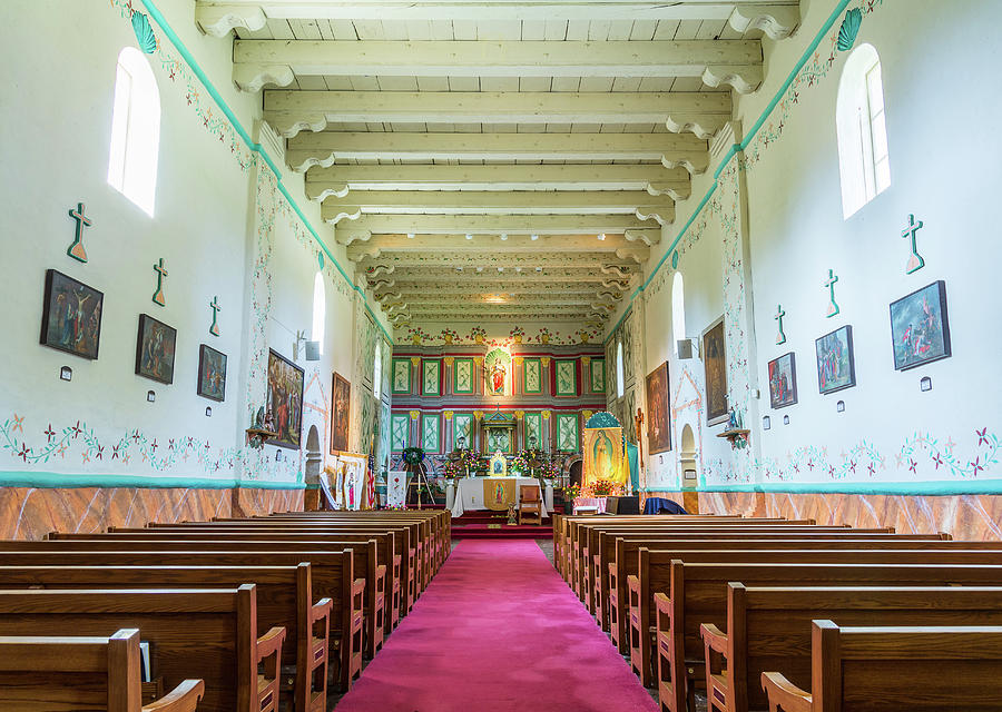 Interior of the church at Santa Ines Mission Photograph by Steven Heap