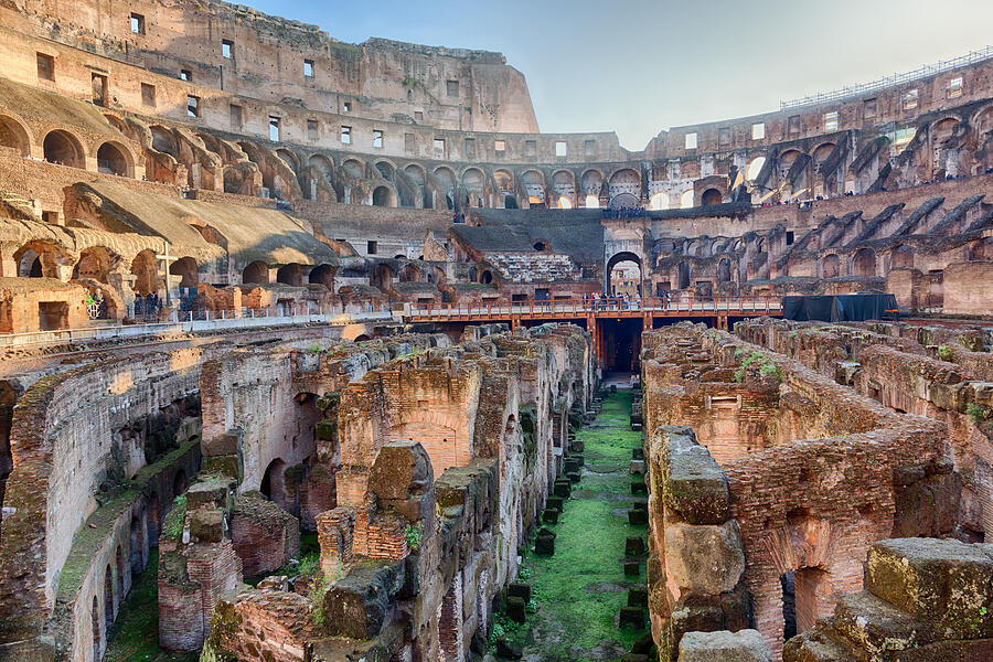 Interior of the Colosseum, Rome, Italy Photograph by Steve Whiston - Fallen Log Photography