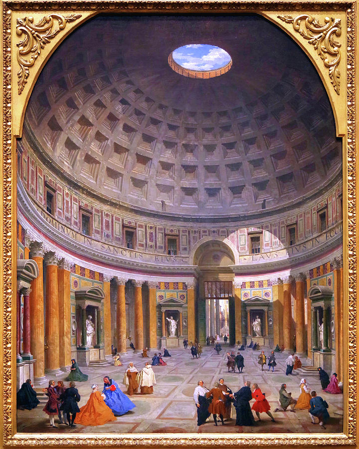 Interior Of The Pantheon, Rome Photograph by Douglas Taylor of painting ...