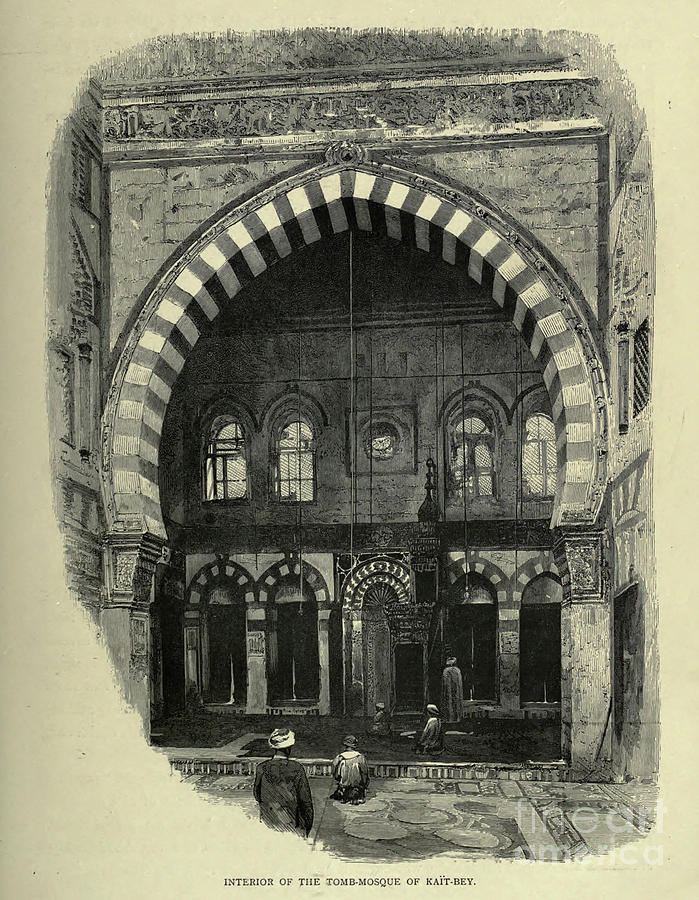 Interior of the Tomb-mosque of Kait-Bey b1 Photograph by Historic illustrations