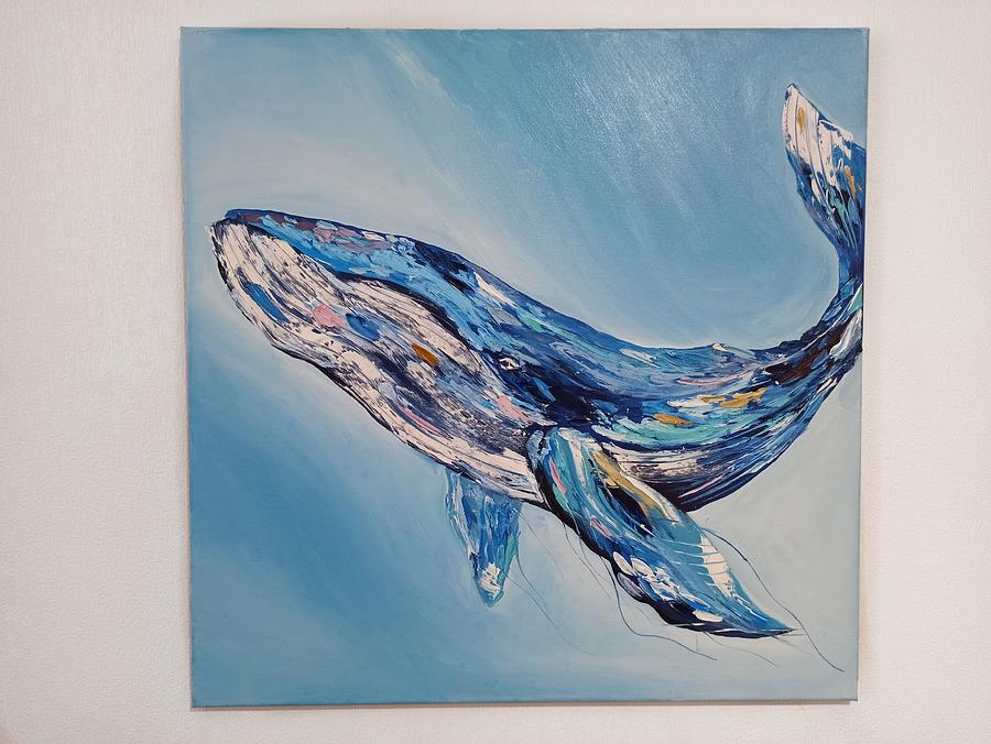 Interior Oil painting Whale Painting by Kate Kiseleva - Pixels