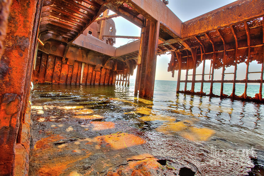 Interior shipwreck Greece Photograph by Benny Marty