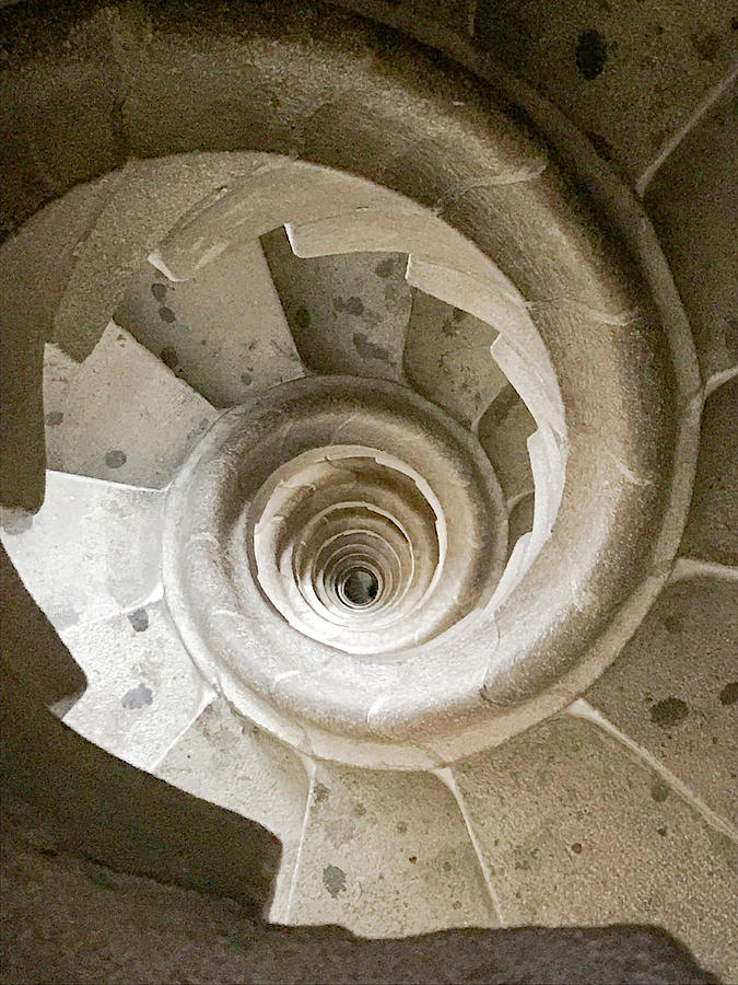 Interior Spiral Stairs at Sagrada Familia Photograph by Christine Ley