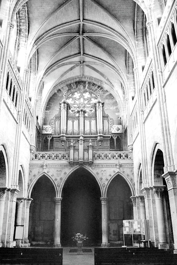 Interior, St. Vincents Cathedral, Chalon sur Saone, France Photograph by Jerry Griffin