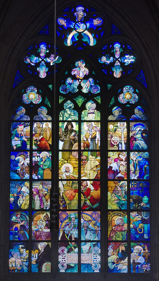 Interior view of cathedral window Photograph by Tetra Images