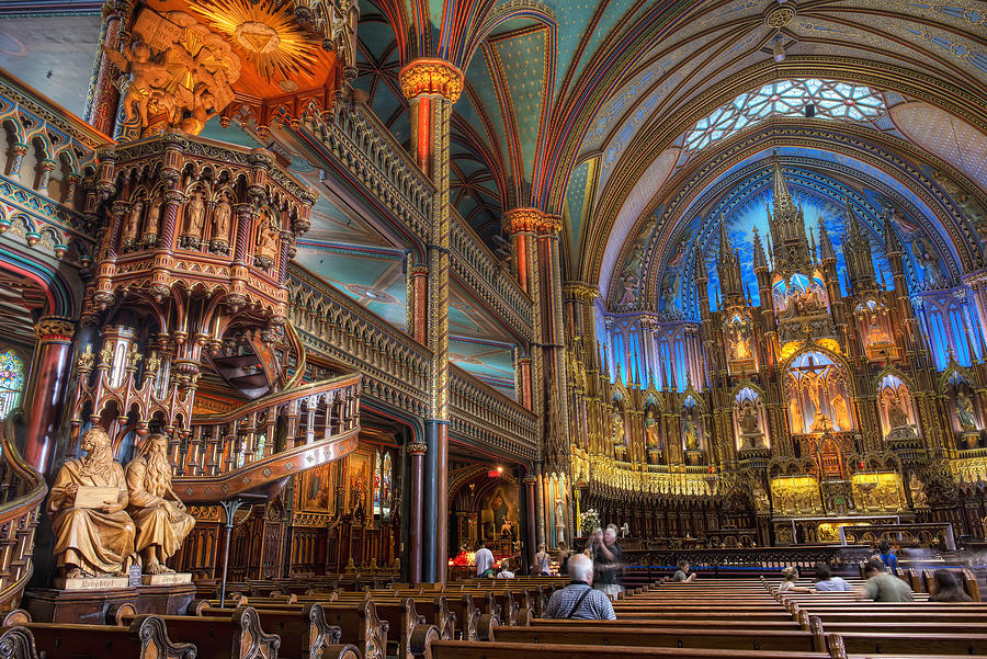Interior view of Notre-Dame Basilica in Montreal Photograph by Daniel Chui
