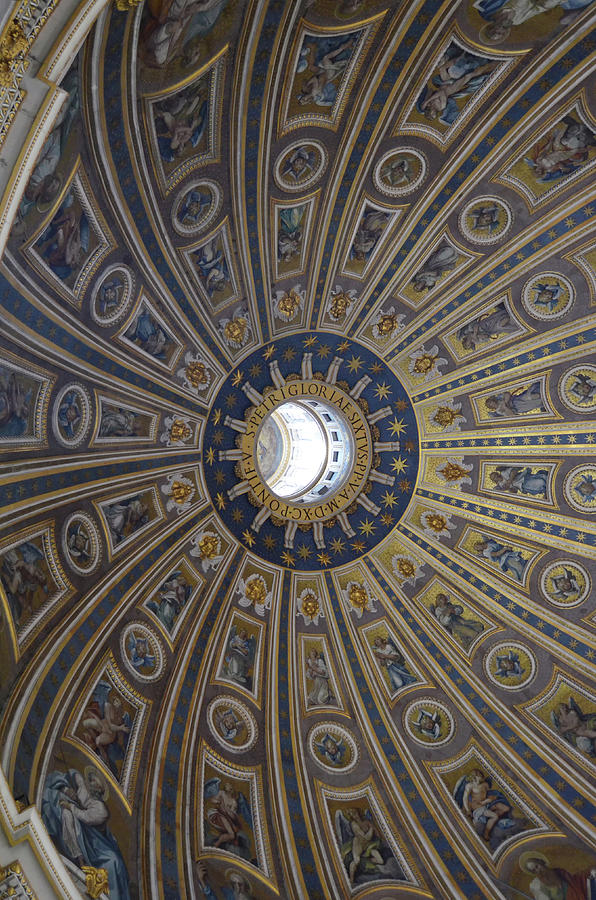 Interior View of the Dome of Saint Peters Basilica Vatican City Rome Italy Photograph by Shawn OBrien