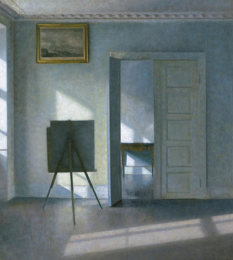 Vilhelm Hammershoi Painting - Interior with an Easel, Bredgade 25, 1912 by Vilhelm Hammershoi