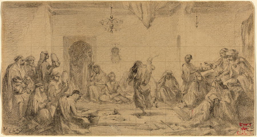 Interior with Dancer Drawing by Edmond Hedouin