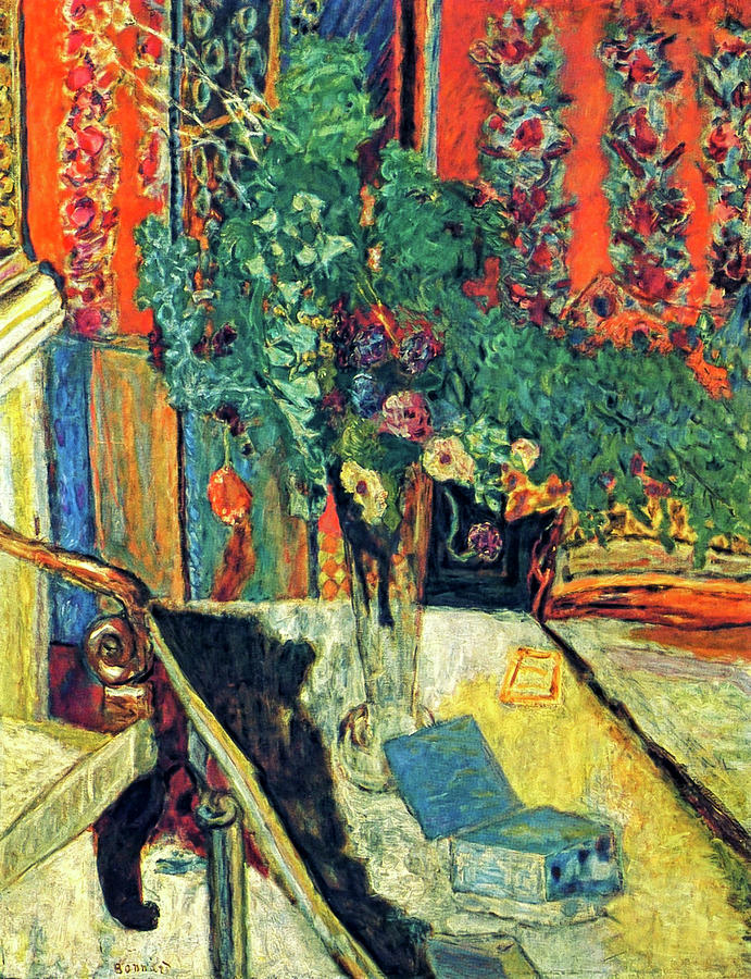 Interior with Flowers by Pierre Bonnard Painting by Pierre Bonnard
