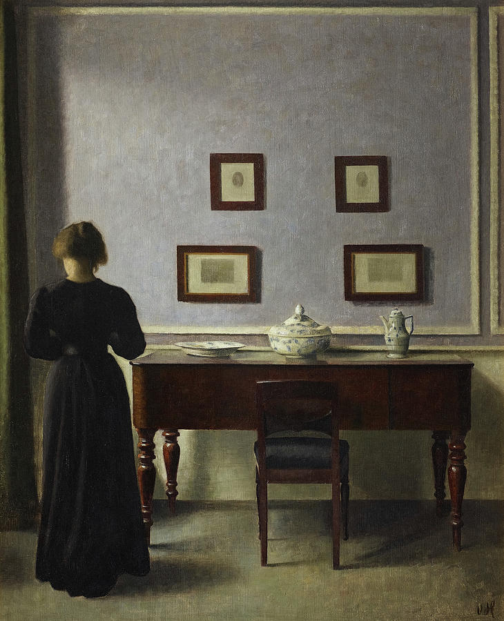 Vilhelm Hammershoi Painting - Interior with Four Etchings, 1904 by Vilhelm Hammershoi
