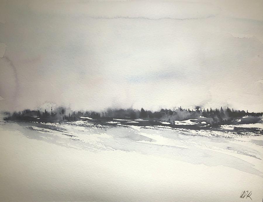Interlake Field Early Winter Wash 1 Painting by Desmond Raymond