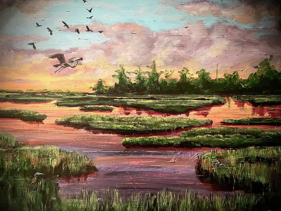 Interlude in the Marshland Painting by Joel Tesch