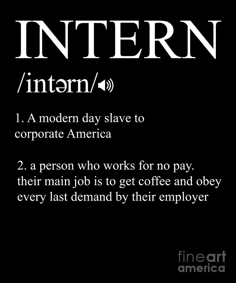 Intern Definition Internship Job Assistant Gift Digital Art by Thomas ...