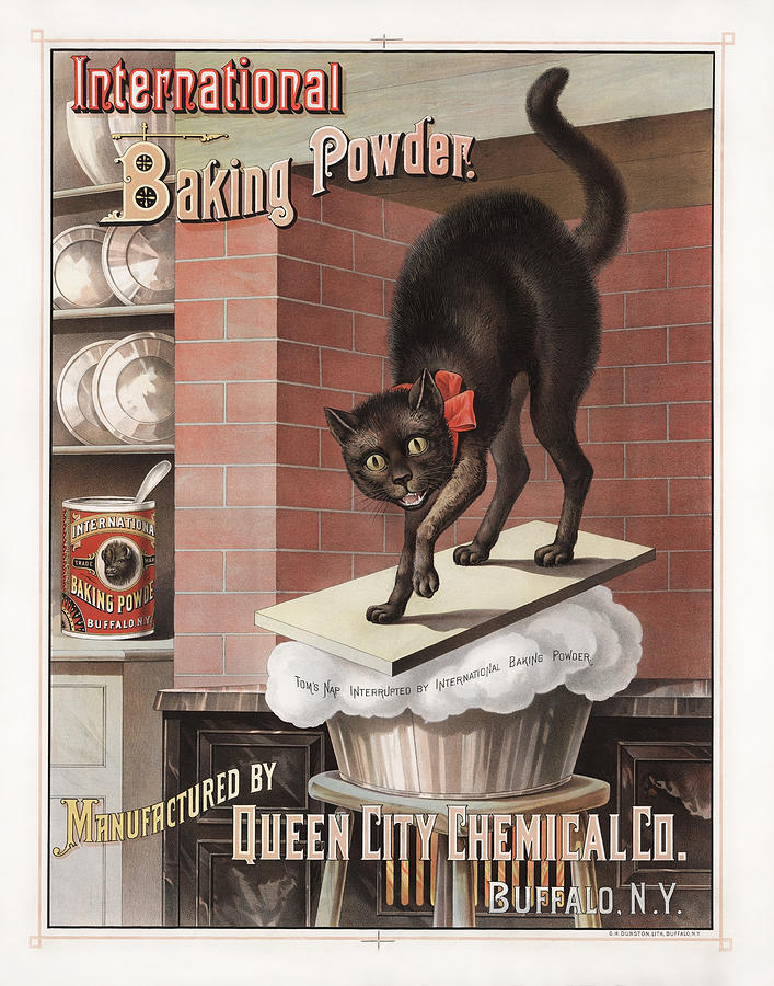 International Brand Baking Powder - Tom Cats Nap Interrupted - Circa 1885 Painting by War Is Hell Store