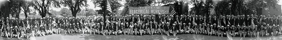 Black And White Photograph - International Brotherhood Of Electrical by Fred Schutz Collection