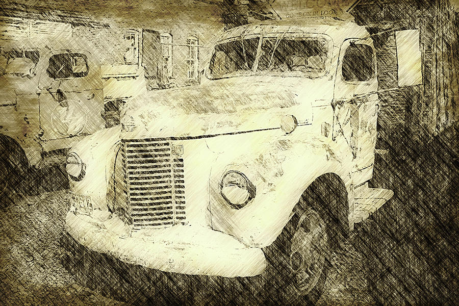 International Old Truck  Digital Art by Cathy Anderson
