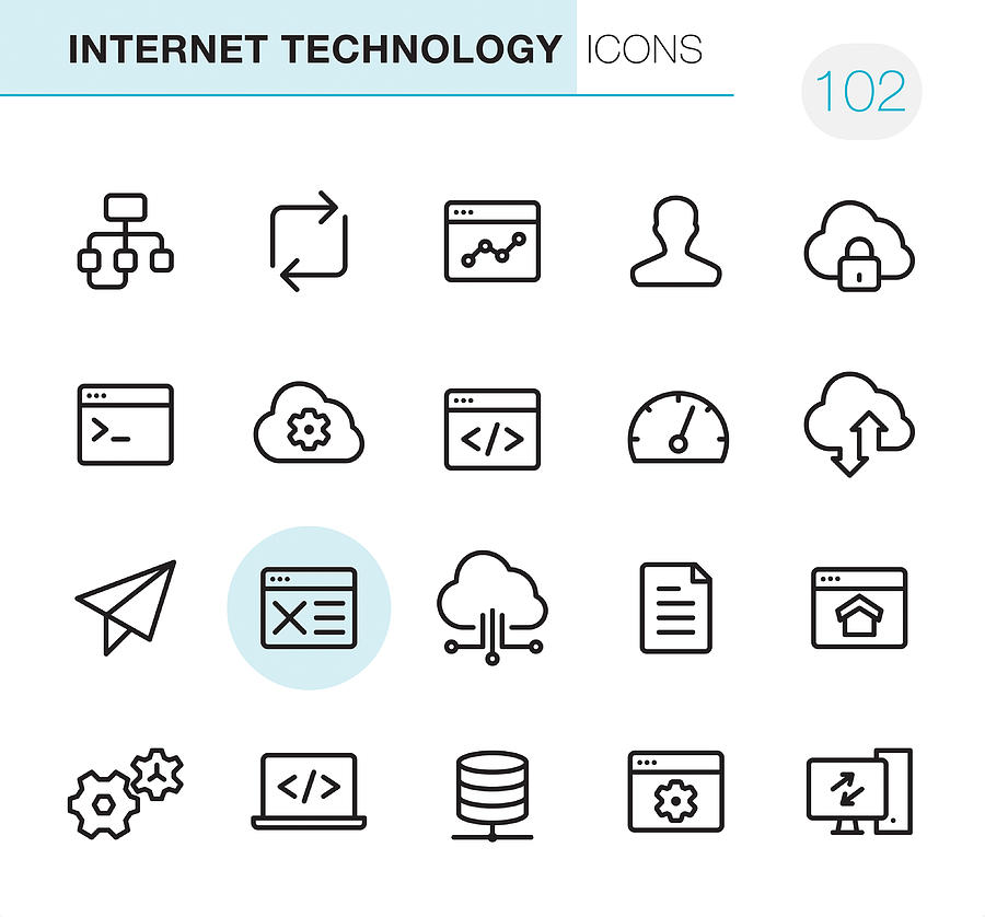 Internet Technology - Pixel Perfect icons Drawing by Lushik