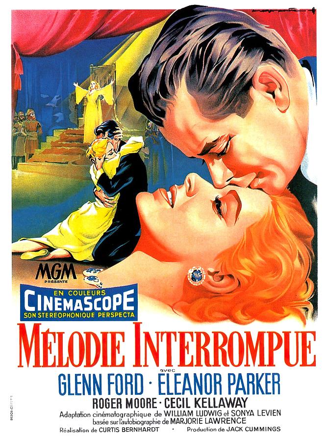 Glenn Ford Mixed Media - Interruped Melody, 1955 - art by Roger Soubie by Movie World Posters