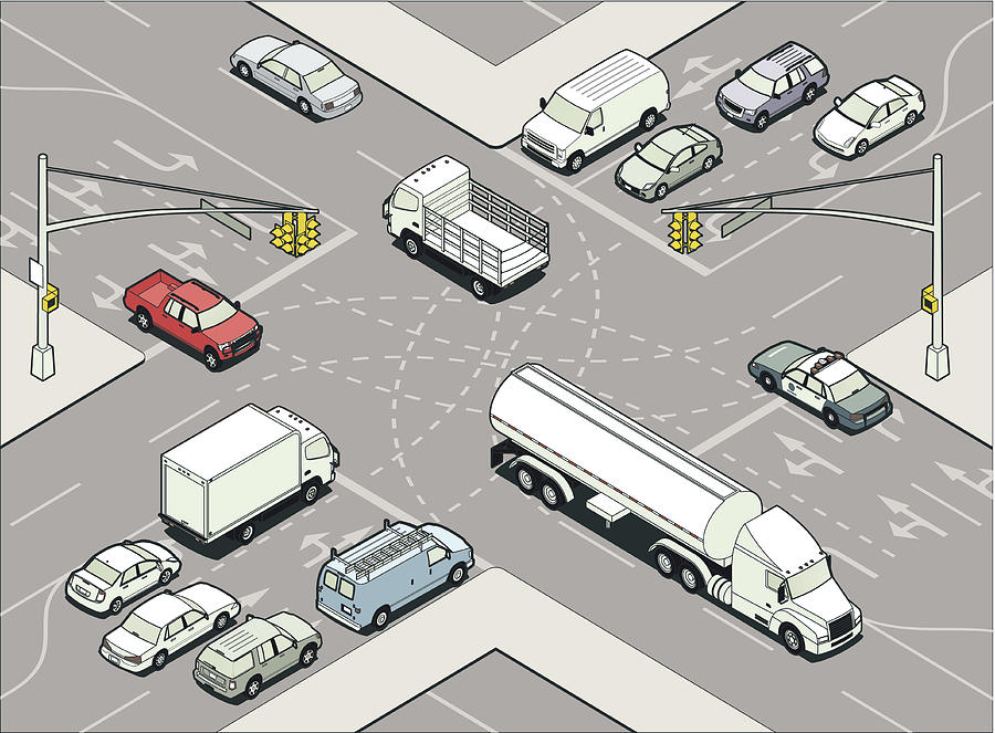 Intersection Illustration Drawing by Mathisworks