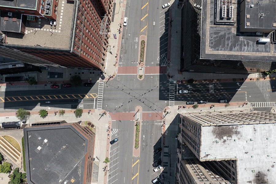 Intersection in Albany looking down  Photograph by John McGraw