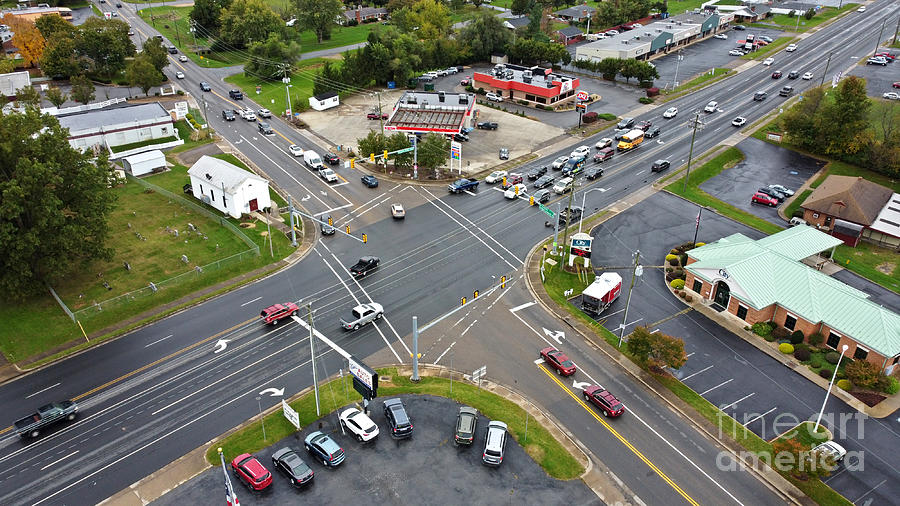 Intersection of US 340 and VA 608 in Stuarts Draft Photograph by Ben