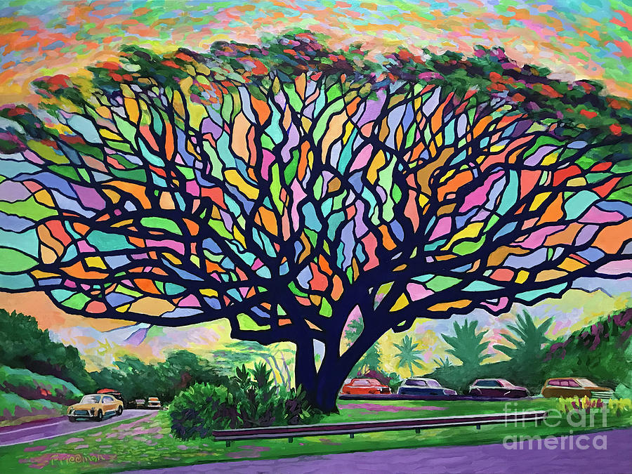 Tree Painting - Intersections by David Friedman