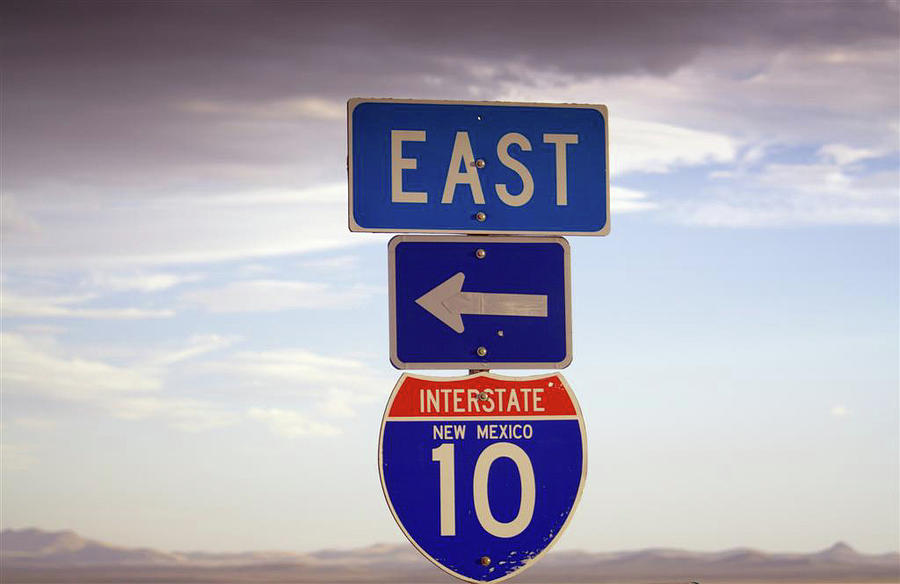 Interstate 10 East Sign Photograph
