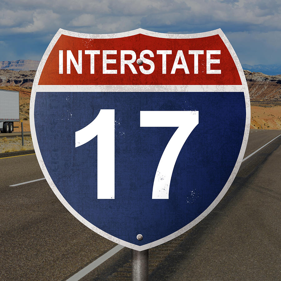 Interstate 17 Vintage Road Sign Travel Mixed Media by Design Turnpike ...