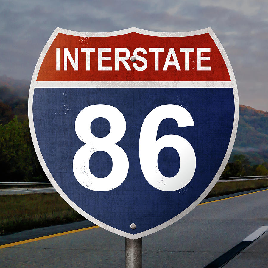 Interstate 86 Vintage Road Sign Travel Mixed Media by Design Turnpike ...