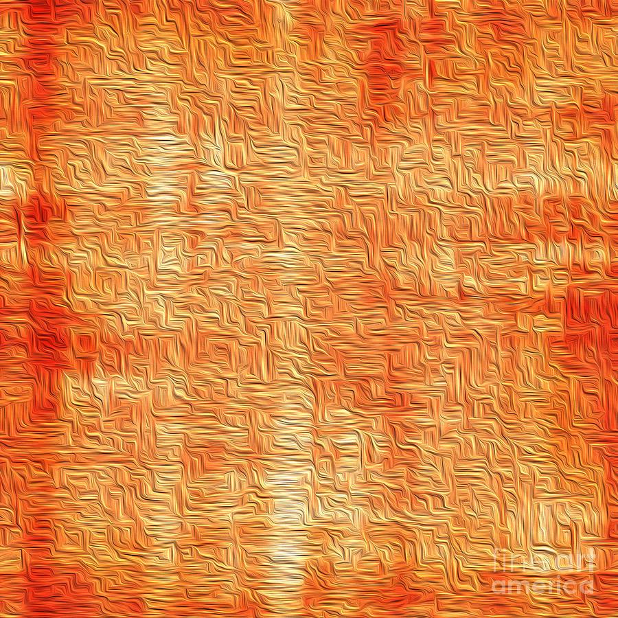Intertwined in Orange Mixed Media by Toni Somes