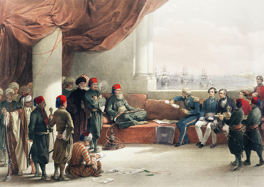 Interview With The Viceroy Of Egypt At His Palace At Alexandria By David Roberts Drawing