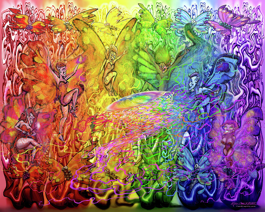 Interwoven Pixies Jellyfish Digital Art by Kevin Middleton