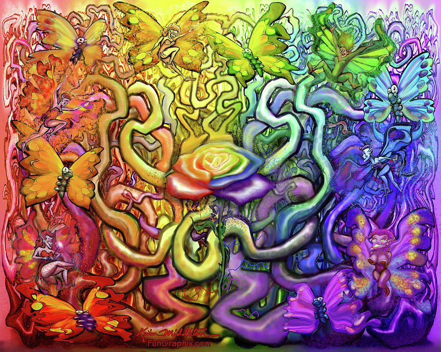 Interwoven Rainbow Magic Digital Art by Kevin Middleton