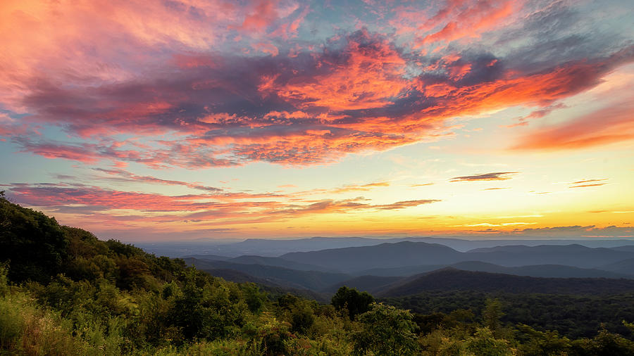 Into the Afterglow - Shenandoah National Park Photograph by Susan Rissi Tregoning