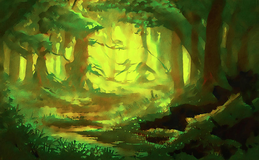 Into the Forest of Light, 02 Painting by AM FineArtPrints