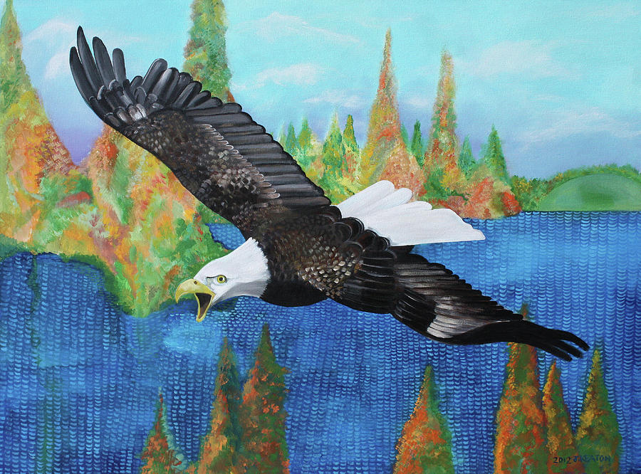 Eagle Painting - Into The Future by John Keaton
