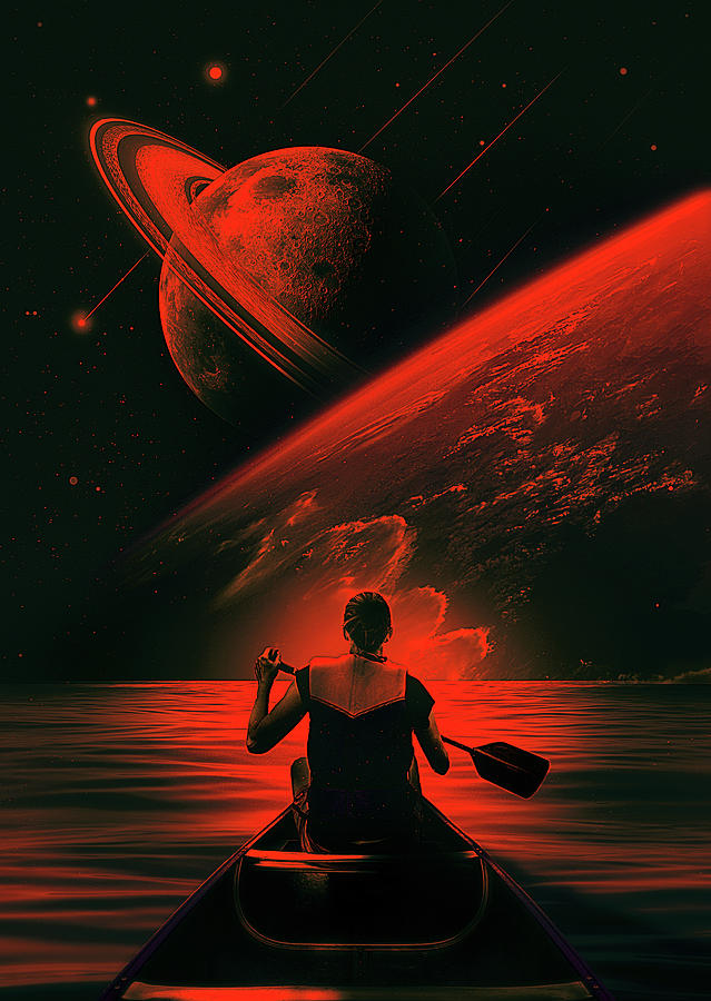 Space Digital Art - Into The Horizon by Nicebleed