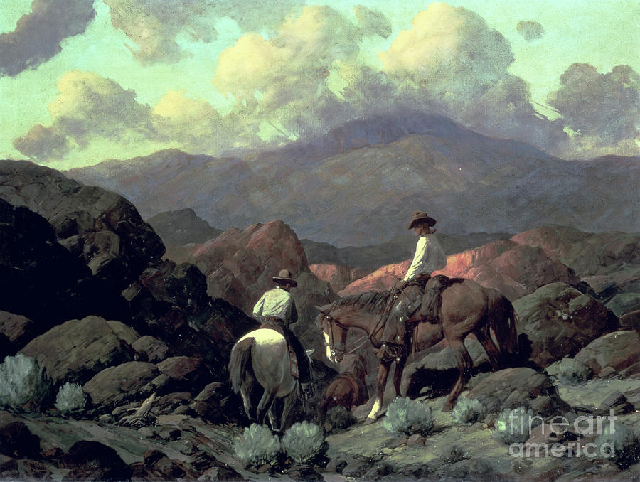 Into the Jackson Hole Country, 1937 Painting by Frank Tenney Johnson
