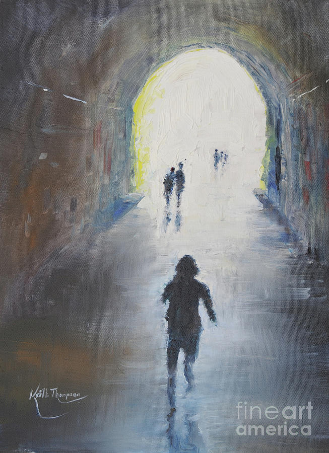 Into The Light, Ballyvoyle Tunnel, Waterford Greenway Painting by Keith Thompson